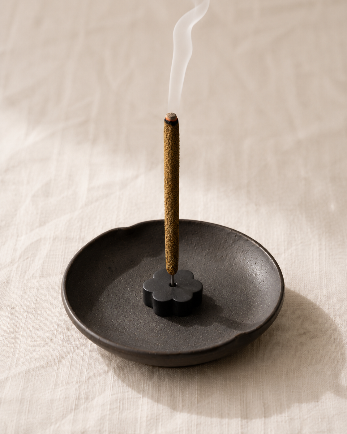 brass flower incense holder