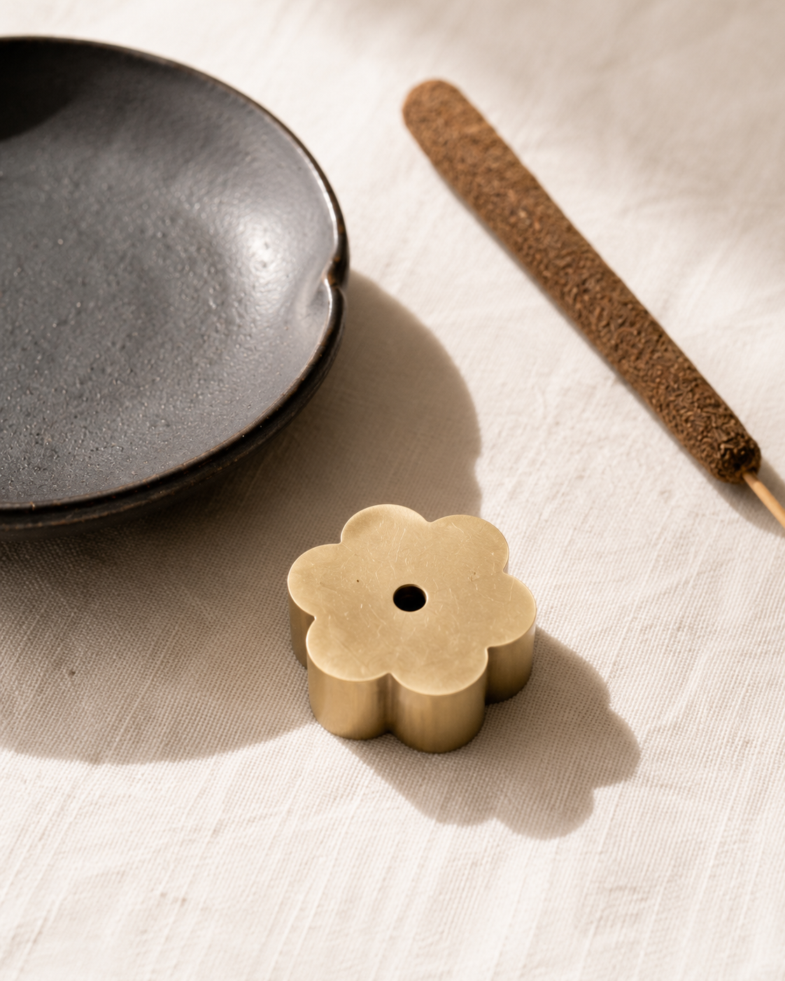 brass flower incense holder