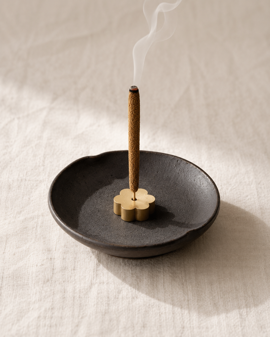 brass flower incense holder