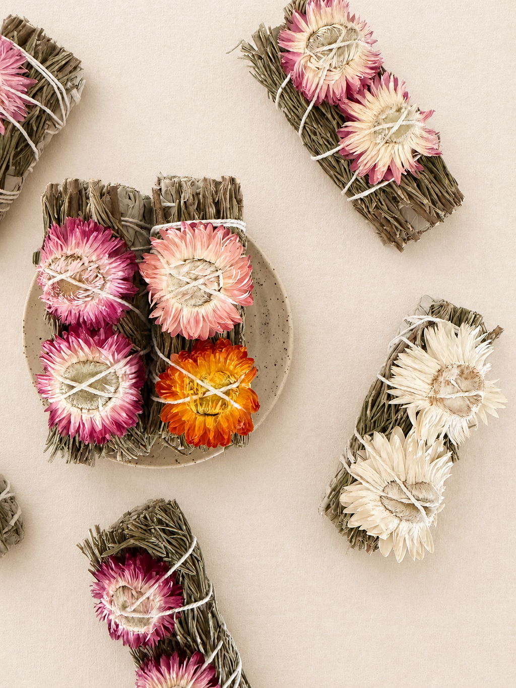 strawflower white sage bundle